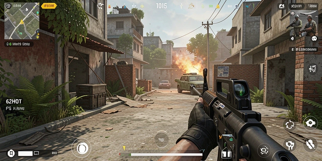Tampak dalam permainan FPS yang menegangkan dan seru.