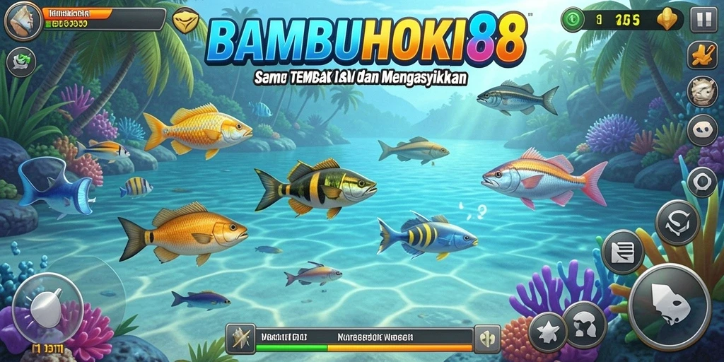Tampilan gameplay BAMBUHOKI88 yang seru saat menembak ikan.