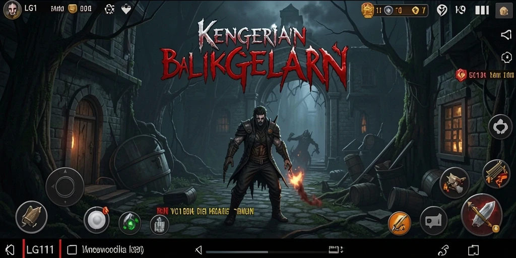 Tampilan gameplay LG111 yang menyeramkan dengan suasana horor yang mencekam.