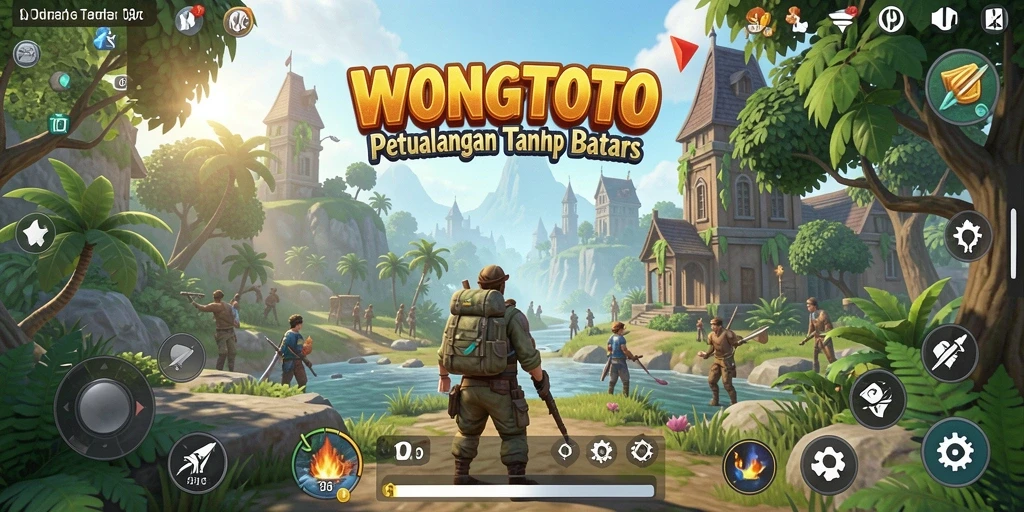 Gameplay <strong>WONGTOTO</strong> yang menampilkan eksplorasi dunia terbuka yang luas.